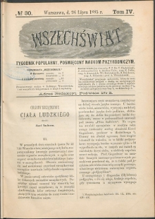 Wszechświat : Tygodnik popularny, poświęcony naukom przyrodniczym, 1885, T. 4, nr 30