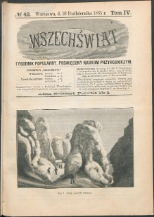 Wszechświat : Tygodnik popularny, poświęcony naukom przyrodniczym, 1885, T. 4, nr 42