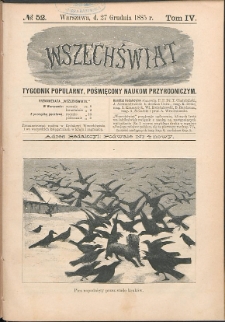 Wszechświat : Tygodnik popularny, poświęcony naukom przyrodniczym, 1885, T. 4, nr 52