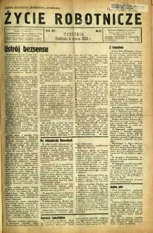 Życie Robotnicze, 1934, R. 12, nr 12