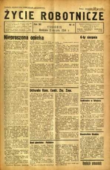 Życie Robotnicze, 1934, R. 12, nr 41