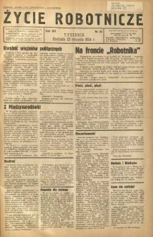 Życie Robotnicze, 1934, R. 12, nr 61