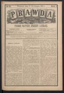 Prawda : tygodnik polityczny, społeczny i literacki, 1881, R. 1, nr 35