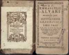 De institutione grammatica libri tres. Ed. nova corr.