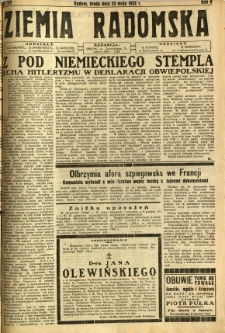 Ziemia Radomska, 1932, R. 5, nr 117