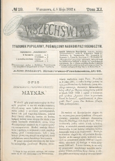 Wszechświat : Tygodnik popularny, poświęcony naukom przyrodniczym, 1892, T. 11, nr 19