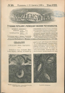 Wszechświat : Tygodnik popularny, poświęcony naukom przyrodniczym, 1889, T. 8, nr 25