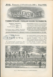 Wszechświat : Tygodnik popularny, poświęcony naukom przyrodniczym, 1889, T. 8, nr 42