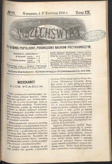 Wszechświat : Tygodnik popularny, poświęcony naukom przyrodniczym, 1890, T. 9, nr 17
