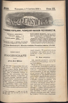 Wszechświat : Tygodnik popularny, poświęcony naukom przyrodniczym, 1890, T. 9, nr 23
