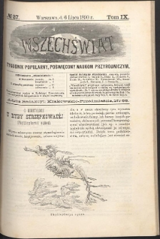 Wszechświat : Tygodnik popularny, poświęcony naukom przyrodniczym, 1890, T. 9, nr 27