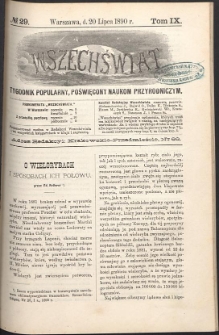 Wszechświat : Tygodnik popularny, poświęcony naukom przyrodniczym, 1890, T. 9, nr 29