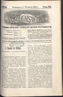 Wszechświat : Tygodnik popularny, poświęcony naukom przyrodniczym, 1890, T. 9, nr 36