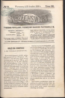 Wszechświat : Tygodnik popularny, poświęcony naukom przyrodniczym, 1890, T. 9, nr 51