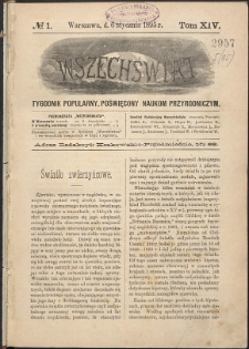 Wszechświat : Tygodnik popularny, poświęcony naukom przyrodniczym, 1895, T. 14, nr 1