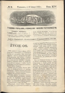 Wszechświat : Tygodnik popularny, poświęcony naukom przyrodniczym, 1895, T. 14, nr 6