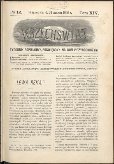 Wszechświat : Tygodnik popularny, poświęcony naukom przyrodniczym, 1895, T. 14, nr 12