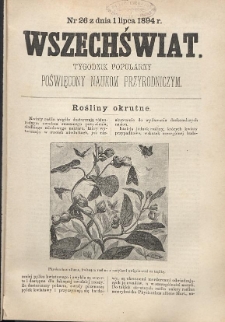 Wszechświat : Tygodnik popularny, poświęcony naukom przyrodniczym, 1894, T. 13, nr 26