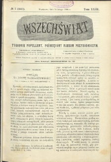 Wszechświat : Tygodnik popularny, poświęcony naukom przyrodniczym, 1904, T. 23, nr 7