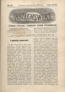 Wszechświat : Tygodnik popularny, poświęcony naukom przyrodniczym, 1899, T. 18, nr 32