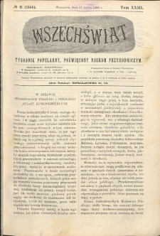Wszechświat : Tygodnik popularny, poświęcony naukom przyrodniczym, 1904, T. 23, nr 11