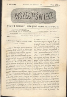 Wszechświat : Tygodnik popularny, poświęcony naukom przyrodniczym, 1904, T. 23, nr 15
