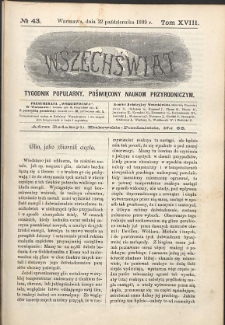 Wszechświat : Tygodnik popularny, poświęcony naukom przyrodniczym, 1899, T. 18, nr 43