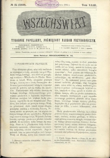 Wszechświat : Tygodnik popularny, poświęcony naukom przyrodniczym, 1904, T. 23, nr 25