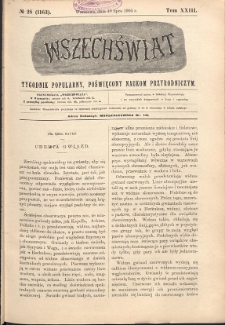 Wszechświat : Tygodnik popularny, poświęcony naukom przyrodniczym, 1904, T. 23, nr 28