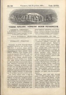 Wszechświat : Tygodnik popularny, poświęcony naukom przyrodniczym, 1899, T. 18, nr 52