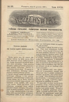 Wszechświat : Tygodnik popularny, poświęcony naukom przyrodniczym, 1899, T. 18, nr 53
