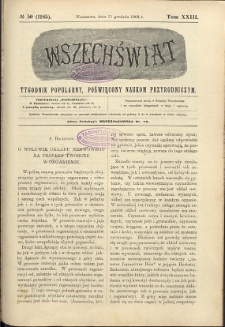 Wszechświat : Tygodnik popularny, poświęcony naukom przyrodniczym, 1904, T. 23, nr 50