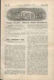 Wszechświat : Tygodnik popularny, poświęcony naukom przyrodniczym, 1901, T. 20, nr 8