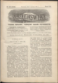 Wszechświat : Tygodnik popularny, poświęcony naukom przyrodniczym, 1901, T. 20, nr 23