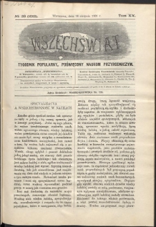 Wszechświat : Tygodnik popularny, poświęcony naukom przyrodniczym, 1901, T. 20, nr 33