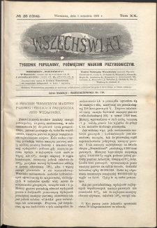 Wszechświat : Tygodnik popularny, poświęcony naukom przyrodniczym, 1901, T. 20, nr 35