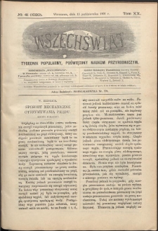 Wszechświat : Tygodnik popularny, poświęcony naukom przyrodniczym, 1901, T. 20, nr 41