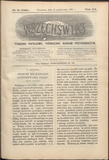 Wszechświat : Tygodnik popularny, poświęcony naukom przyrodniczym, 1901, T. 20, nr 41