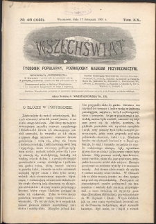 Wszechświat : Tygodnik popularny, poświęcony naukom przyrodniczym, 1901, T. 20, nr 46
