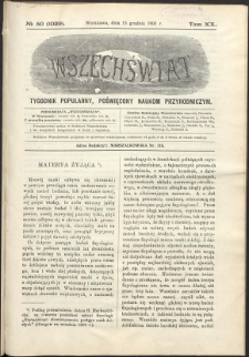 Wszechświat : Tygodnik popularny, poświęcony naukom przyrodniczym, 1901, T. 20, nr 50