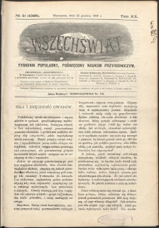 Wszechświat : Tygodnik popularny, poświęcony naukom przyrodniczym, 1901, T. 20, nr 51