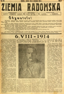 Ziemia Radomska, 1932, R. 5, nr 178