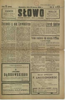 Słowo, 1930. R. 9, nr 63