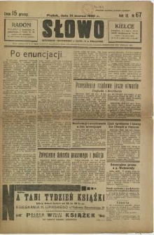 Słowo, 1930. R. 9, nr 67