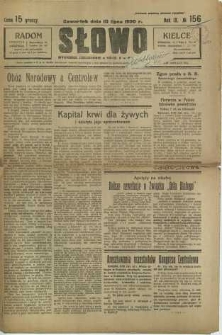 Słowo, 1930. R. 9, nr 156