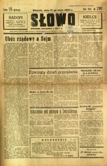 Słowo, 1929, R. 8, nr 291