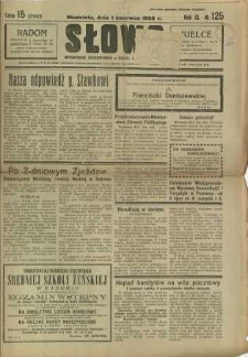 Słowo, 1930. R. 9, nr 125