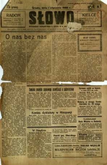 Słowo, 1930. R. 9, nr 1
