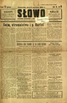 Słowo, 1930. R. 9, nr 6