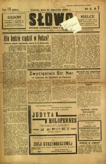 Słowo, 1930. R. 9, nr 7